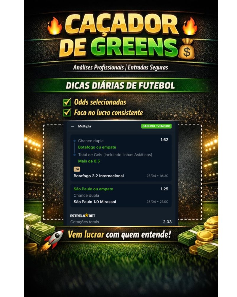 juniortips12's tweet image. Seguimos nas análises 🙏✅

#PremierLeague 
#green✅ 
#Argen 
#Brasileirão2026