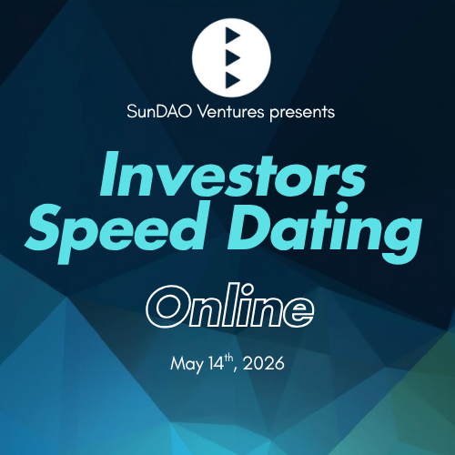 sundaoventures's tweet photo. SunDAO Ventures: Investors Speed Dating Online Edition

The gap between "building" and "funded" is often just one high-signal conversation. On Thursday, May 14th, @sundaoventures  is bridging that gap by connecting top-tier capital with the founders shaping the next era of blockchain.

We are hosting an exclusive Investor & Startup Speed Dating session designed to connect high-potential founders with the capital allocators shaping the future of blockchain. This curated, virtual experience offers direct, 1-on-1 speed dating sessions designed for efficiency and impact. We are focusing on quality deal flows.

The Focus: 
💠 DeFi & Infrastructure 
💠 AI & Decentralized Technologies 
💠 Stablecoins & Interoperability

Who Should Join:
→Founders: Ready to pitch 1-on-1 to VCs and angel syndicates actively deploying capital.
→Investors: Seeking curated, early-stage deal flow and strategic networking.

The Details: 
→Thursday, May 14, 2026 
→6:00 PM – 7:00 PM GMT-6 

Don't wait for a warm intro. Create your own. 
Registration is open now! Link in replies