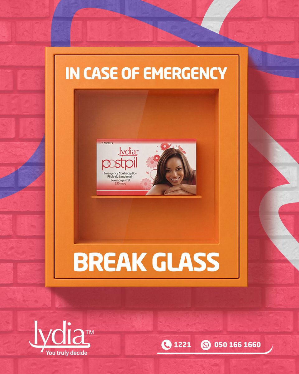 LydiaCaresGh's tweet photo. Whether it was a condom fail, a forgotten pill, the reality is the same: the next steps are yours to own.

Break the anxiety, take Lydia, and get back to living. You are the boss after all. https://t.co/l4UFsaptFO