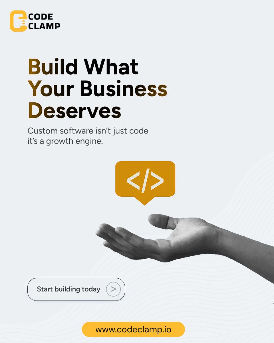 code_clamp's tweet photo. Your business deserves more than just code, it deserves results.

At @code_clamp, we build custom solutions designed to scale, perform, and drive real growth.🚀

#CodeClamp #CustomSoftware #WebDevelopment #AppDevelopment #StartupGrowth #DigitalSolution #TechAgency #BusinessGrowth https://t.co/cNnlQ2PUyN