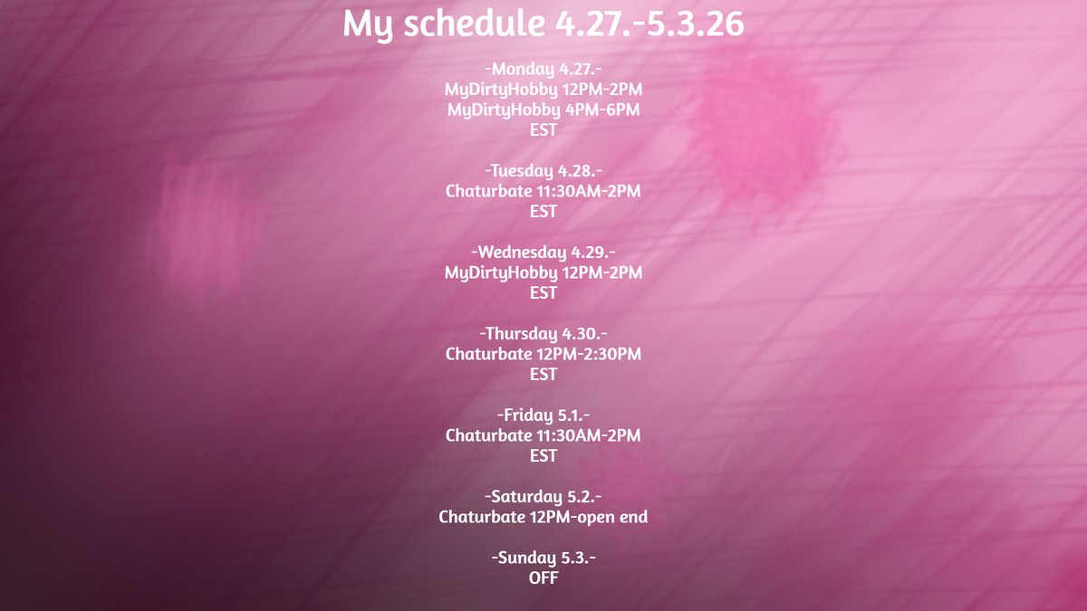 Mein Kalender fuer die kommende Woche,
My schedule for this week.