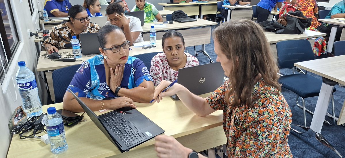 GSSLab's tweet photo. Dr. Sky Kunkel (@skytheacademic), from the GSS Lab, led a data workshop in Fiji 🇫🇯 with ~25 participants from FPF &amp; RFMF.

Focused on data basics, security &amp; safe AI use, participants asked for longer training, showing strong demand for data capacity. https://t.co/jMapbQCI5h