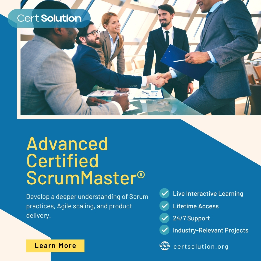 certsolution's tweet photo. Ready to lead agile teams with confidence?

The Advanced Certified ScrumMaster® course takes your skills beyond the basics — helping you coach, facilitate, and drive real change.

Be a certified Scrum Master!

https://t.co/fHG29atZPL

#certsolution #Scrum https://t.co/QTcFbyYHMg