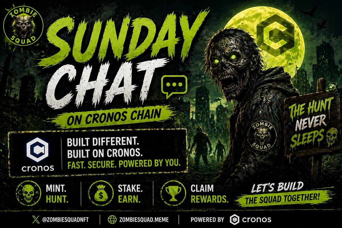 ZombiesQuadnFts's tweet photo. Sunday vibes on the Cronos chain 🧟‍♂️🔥

The horde never sleeps, minting, staking, and hunting rewards all weekend long 💰⚔️

Who’s still active this Sunday? 👀
Drop a 🧟 if you’re building on Cronos and let’s keep the Zombie Squad energy alive 🚀
#Cronos #ZombieSquad https://t.co/zdAy7pllHH