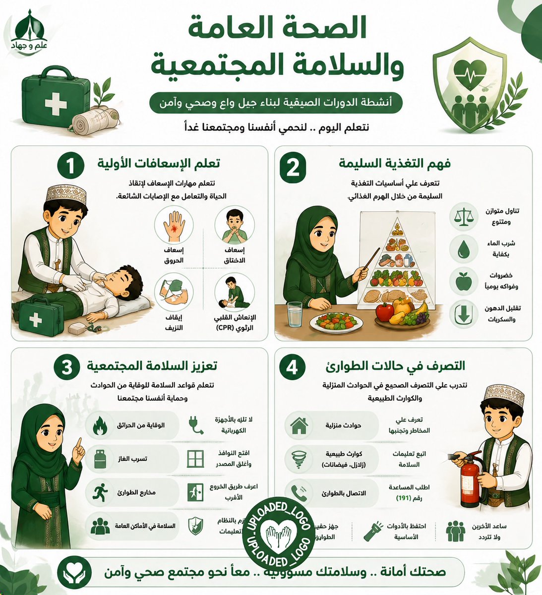 Abd_Almuhtadi's tweet image. أحد البرامج التعليمية في الدورات الصيفية هو الصحة والسلامة المجتمعية، حيث يتعلم الطلاب الإسعافات الأولية، وكيفية التصرف في حالات الطوارئ، ويكتسبون مهارات للحفاظ على صحة المجتمع. #علم_وجهاد
▂▃▄▅ @Abd_Almuhtadi ▅▄▃▂
#Like ✔ #Comment ✔ #Share ✔