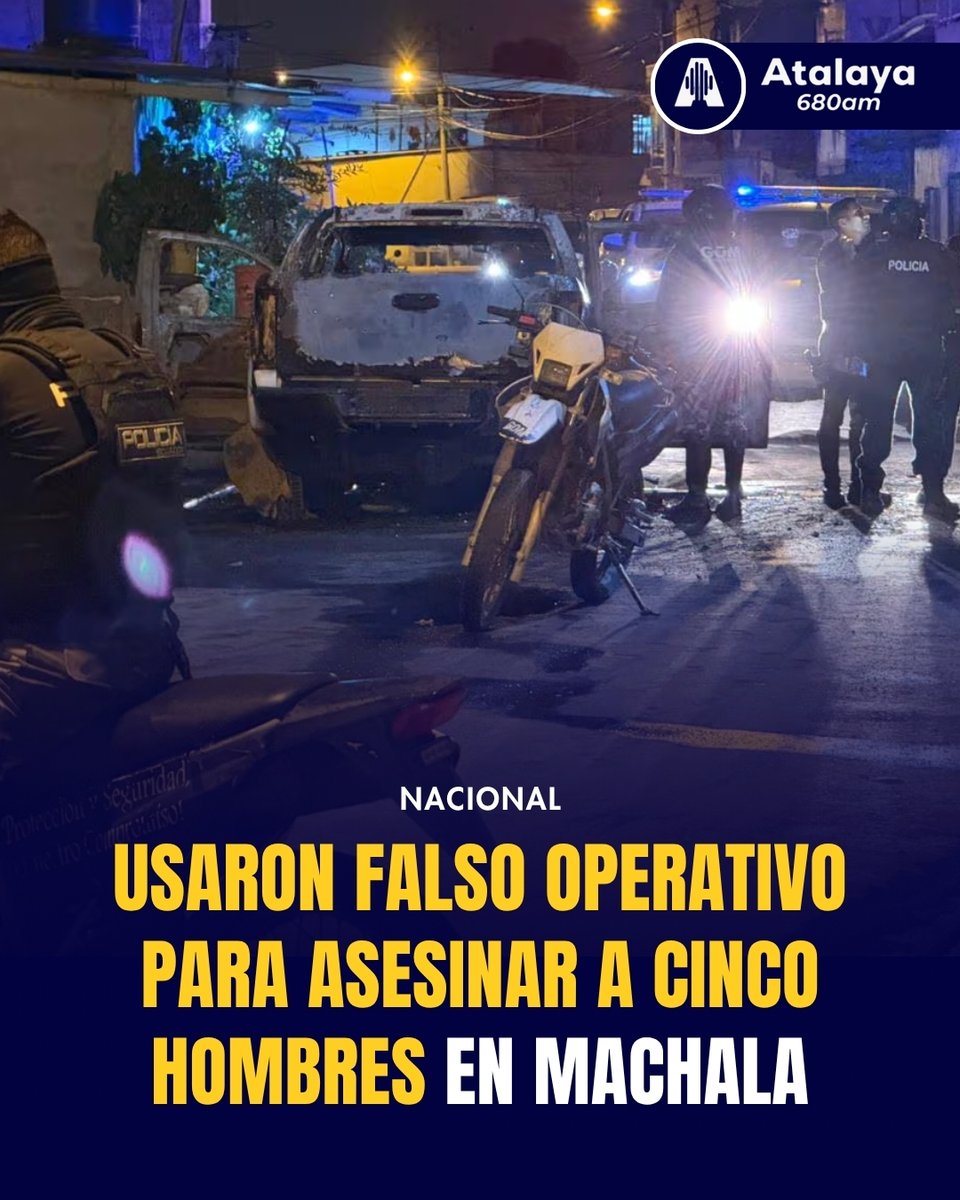 Hombres vestidos como agentes, con chalecos similares a los policiales, casco, pasamontañas y un vehículo con apariencia de patrullero utilizaron para simular un operativo para ejecutar la masacre que dejó cinco fallecidos y dos heridos en Puerto Bolívar, Machala.
