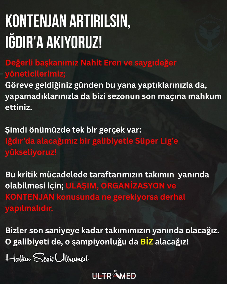 AMEDSPOR UltrAmed Grubu tweet media