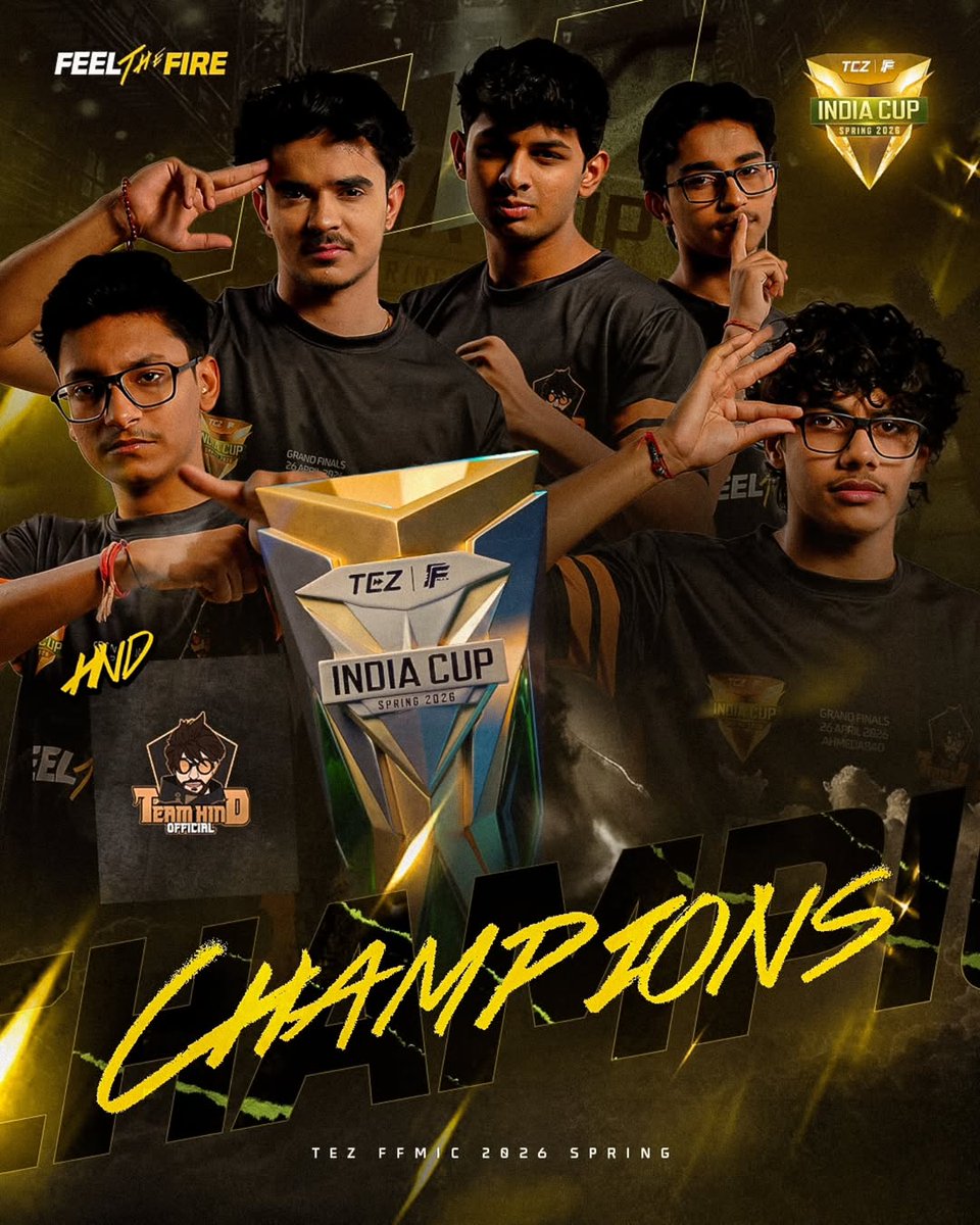 ProNex75's tweet photo. Free Fire Max India Cup Spring Tournaments Champions Team Hind 🥇
🥈Runner Up :- Fireeyes Gaming 
🥉2nd Runner-Up :- Total Gaming Esports https://t.co/XqgzjMja4C