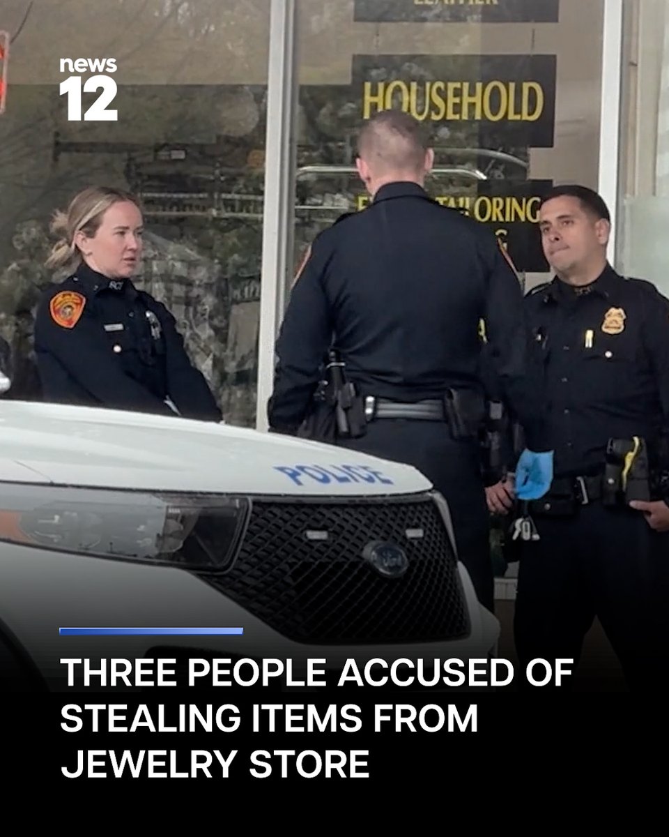 News12LI's tweet image. JEWELRY HEIST: Police say one man and two women  have been taken into custody following a grand larceny incident at R &amp;amp; S Diamond Exchange Jewelry in Suffolk County.
 
#News12 #LongIsland #Crime #Police #JewelryTheft

bit.ly/41WOevS