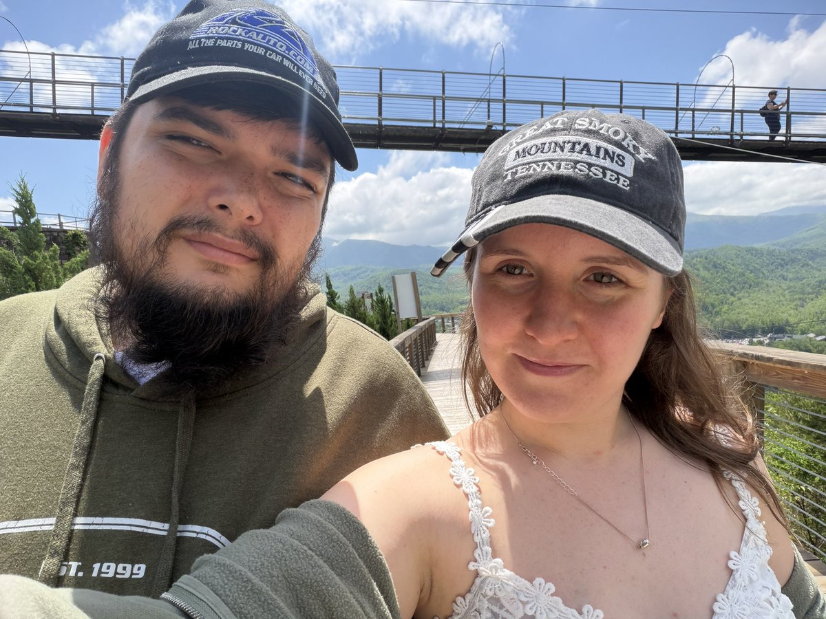 We went to the Smoky Mountains for Garrett’s birthday this weekend 🎉 The weather was horrible yesterday but today we got to go up to the sky park 😎

(Note to self: When on the suspension bridge, do NOT stop or look down 🫣)