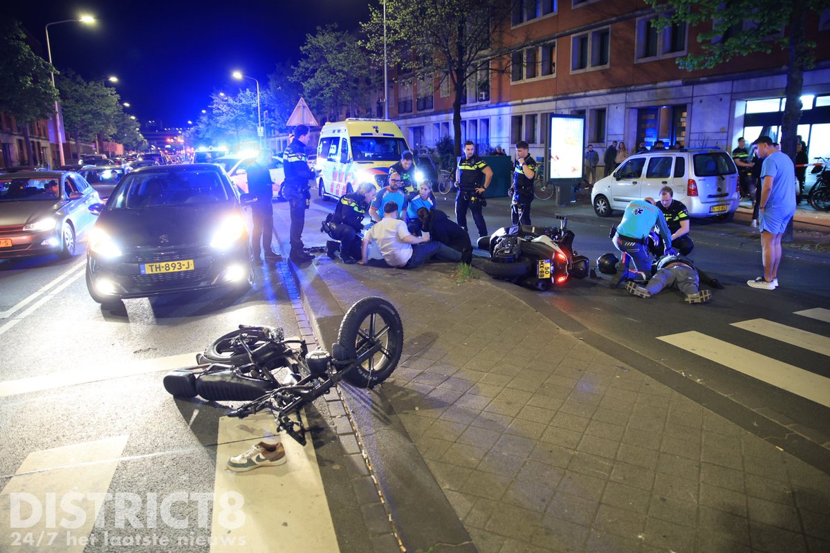 Ongeval tussen motorrijder en fatbike op Vaillantlaan