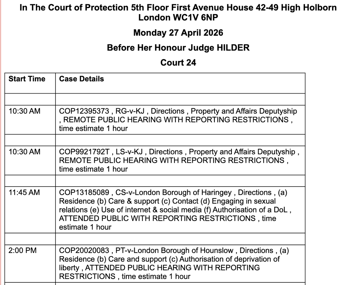 Open Justice Court of Protection Project tweet media