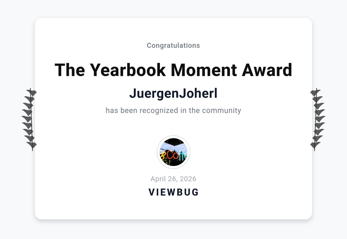 JuergenJoherl's tweet image. #MyPhoto #Street #Viewbug #Award #2025
Nice to find out my older photo #Coffee was selected as Yearbook Moment Award 2025 in the @viewbug community.🙏 Check it out: viewbug.com/photo/106184559