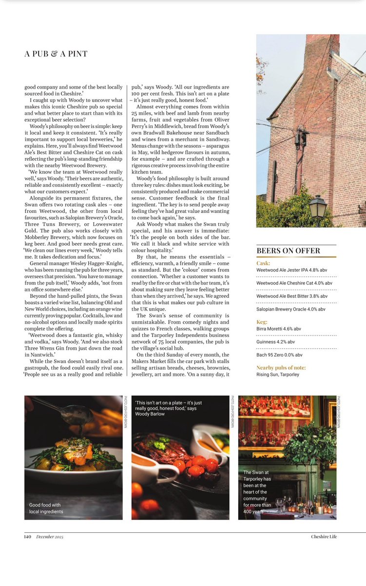 SteveDaviesLaw's tweet image. My My Inn Crowd article for Cheshire Life Magazine, featuring a visit to the brilliant Swan at Tarporley #cheshirelife #cheshire #tarporley #pubs