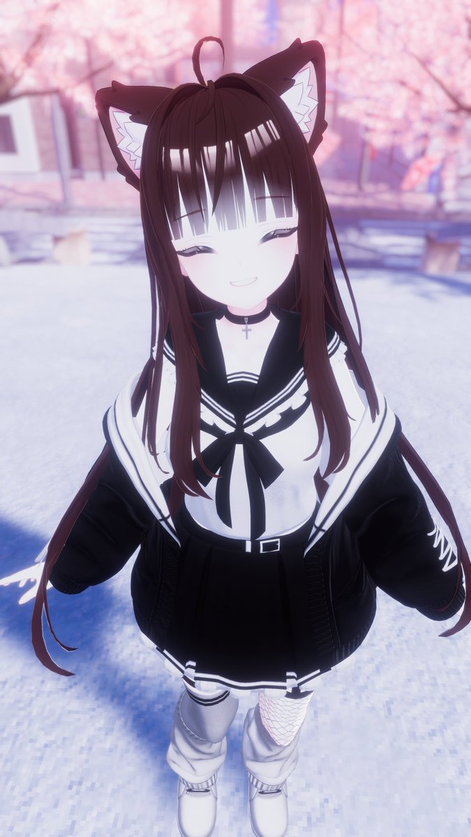 sevytwt's tweet photo. I love cherry blossoms~🐈‍⬛🌸

#VRC #VRChat #Mayo3D https://t.co/IZVqZCHO7A