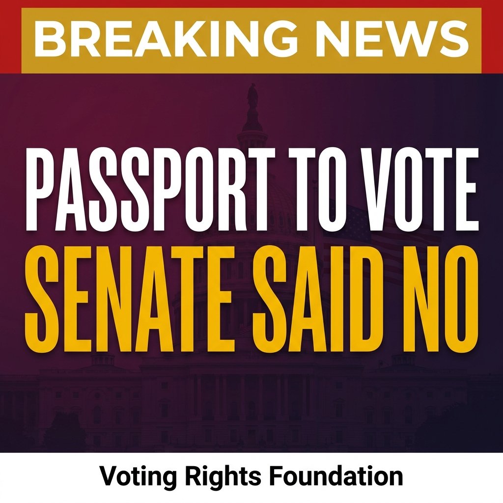 PASSPORT TO VOTE / SENATE SAID NO

The Senate voted 48-50 to kill the SAVE America Act, which would have required a passport or birth certificate to register to vote. Four Republican senators voted no. The bill would have eliminated mail-in voting for most Americans. For now,