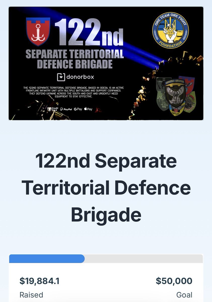 1team1fight_org's tweet image. 🪖 Few of our fundraisers have not made progress in the last week and they are so close to reaching their milestones.

🔔 Only $115 to reach $20,000

💳: donorbox.org/122nd-separate…

Number of critical items has been already delivered but their needs are constant.

Will you help us