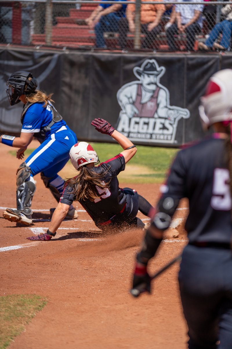 NMStateSoftball's tweet photo. What a first inning 😮‍💨 Eight runs and we were just getting started.

#AggieUp https://t.co/PEIvzcP79V