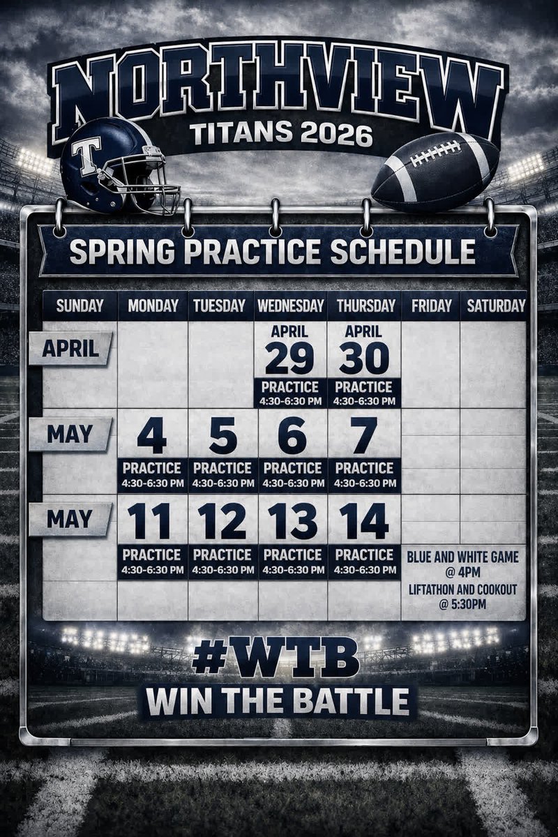 wyattharper27's tweet photo. Spring Practice Next Week 
Dates are ⬇️ 
Please Come out if you have a Chance. 
HC: @MDrayton904  
📍 10625 Parsons Rd, Johns Creek, GA 30097 https://t.co/rH74lqFPF3