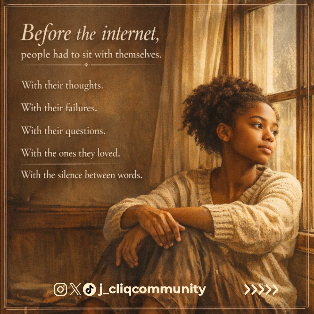 j_cliqcommunity's tweet image. We don’t fear silence.
We fear what it reveals.

Turn it all off.
Meet yourself.

#jcliq #sundayreflection #fypシ゚viralシfypシ゚