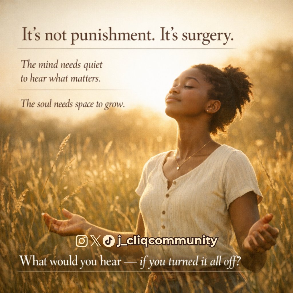 j_cliqcommunity's tweet image. We don’t fear silence.
We fear what it reveals.

Turn it all off.
Meet yourself.

#jcliq #sundayreflection #fypシ゚viralシfypシ゚