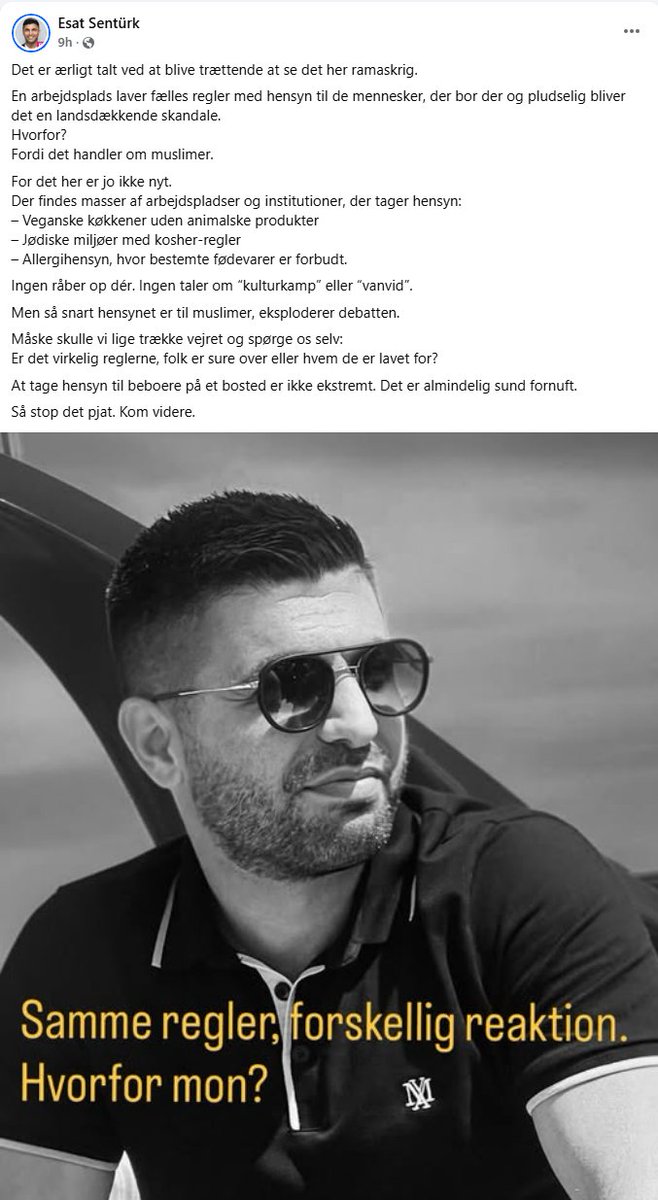 Samme regler? Nej.

Det er den ældste finte: at udviske forskelle, så alt ligner det samme.

Veganeren fravælger.
Allergikeren reagerer biologisk.
Kosher gælder i egne miljøer.

Fællesnævneren?
Ingen af dem kræver, at andre indretter sig.

Ja, der findes aktivister i alle lejre.