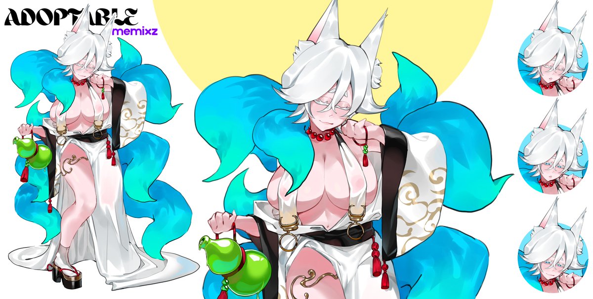 Memixz3's tweet photo. OPEN Auction Adopt 🦊
[Bids can be made via replies/DM or on the DeviantArt website] 
#adopts #adoptableopen #vtuber https://t.co/u620figmTB