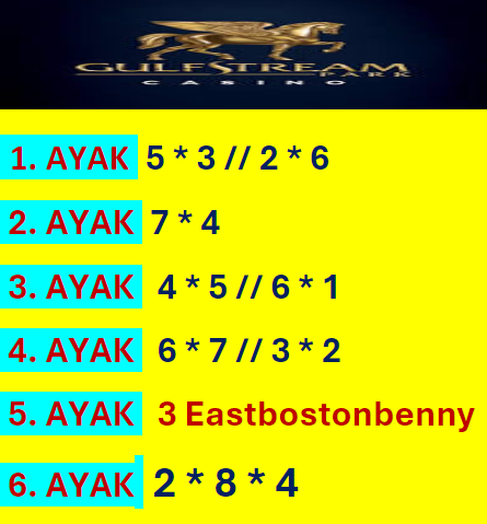 AyhanDevrimAkin's tweet image. #Gulfstream #Park 🏇 🇺🇸 #GulfstreamPark 🇺🇸 🏇
26*Nisan İkinci Altılı Ganyan Şablonu...
Şansınız Bol Olsun. 🍀 🍀 🍀