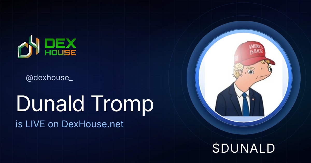 dexhouse_'s tweet image. $DUNALD is live on #DH 🎊 🚀 

@DunaldTrompX 

Link: dexhouse.net/token-detail/3…

#memecoins #dex #dexupdates #cg