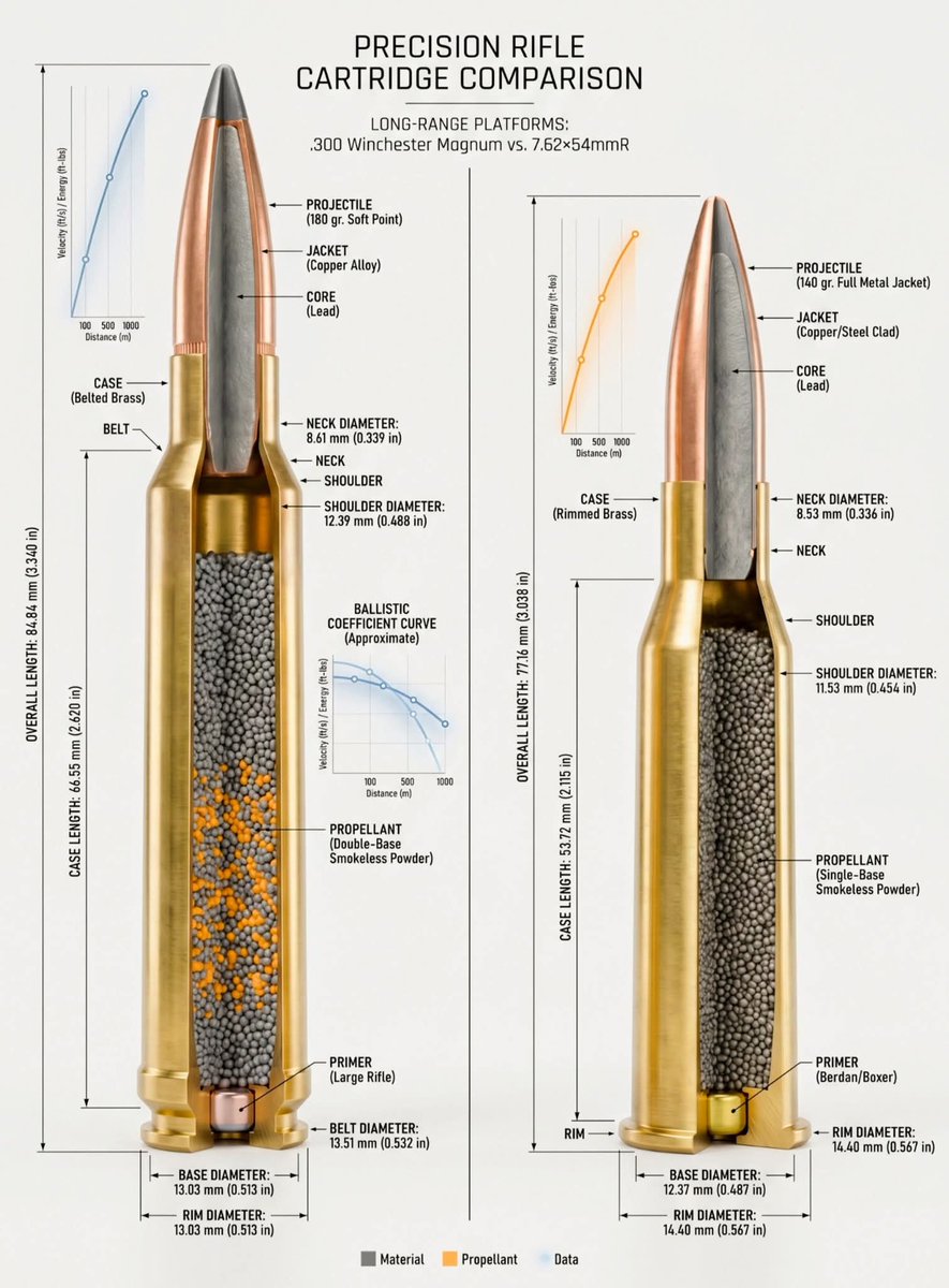 DefenceNewsOfIN's tweet image. Comparative Engineering Analysis of Precision Rifle Cartridge Design: .300 Winchester Magnum v.s 7.62×54mmR
#technical