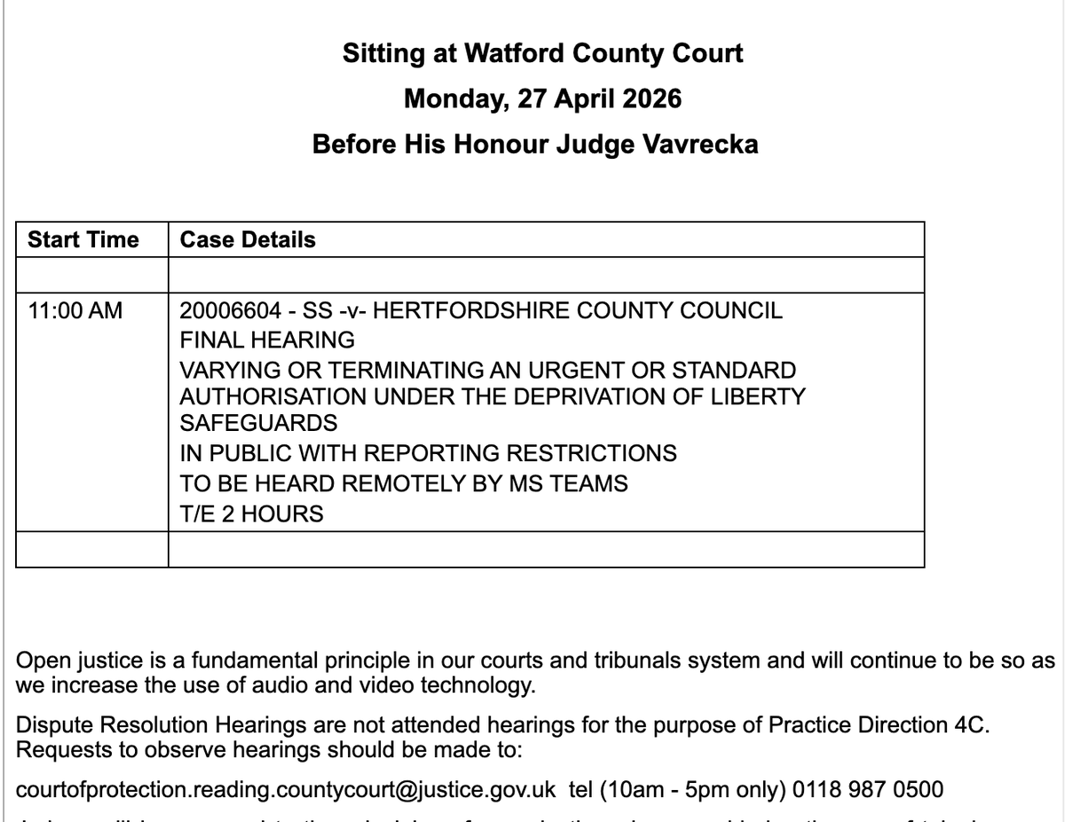 Open Justice Court of Protection Project tweet media