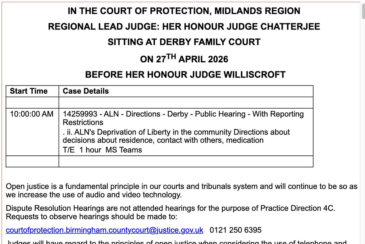Open Justice Court of Protection Project tweet media