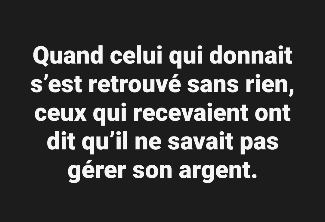 Gekatimoo's tweet photo. Tu donnes tout…
Mais le jour où tu n’as plus rien,
on dit que tu ne sais pas gérer.

���� Générosité sans stratégie = danger.

#Business #Finance #Mindset https://t.co/xS7di5QMD3