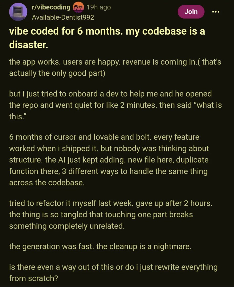 DevverseNYC's tweet photo. When vibe coding goes wrong https://t.co/XpjAF6OjCn