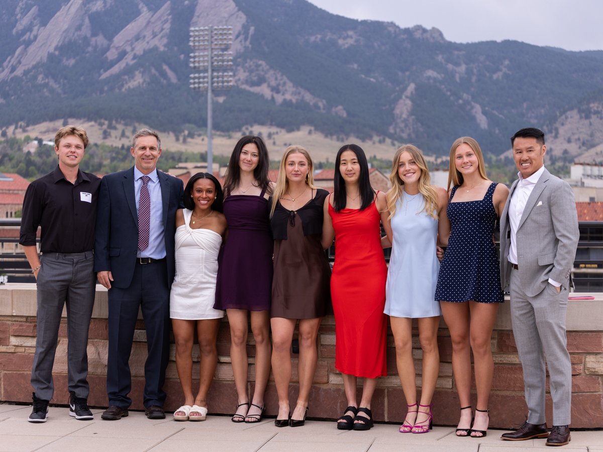 CUBuffsTennis's tweet photo. 2026 Tennis Banquet ✨

Tough Buff: Aya El Sayed
Dedication and Progress: Anya Nelson
Team Spirit: Willow Gretsch
Buff Clincher: Lera Alexin and Pia Rebec
Highest Team GPA: Rixt van der Werff
Weight Room Warrior: Lera Alexin

#GoBuffs https://t.co/ik0lotVRu8