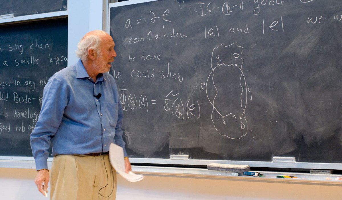 The man who hacked the stock market and the government still can’t explain how.

Meet Jim Simons.

And no, he wasn’t a Wall Street guy.

– Math undergrad at MIT

– PhD from Berkeley at 23

– Drove a motorcycle from Boston to Bogota between degrees because he was bored

– Did