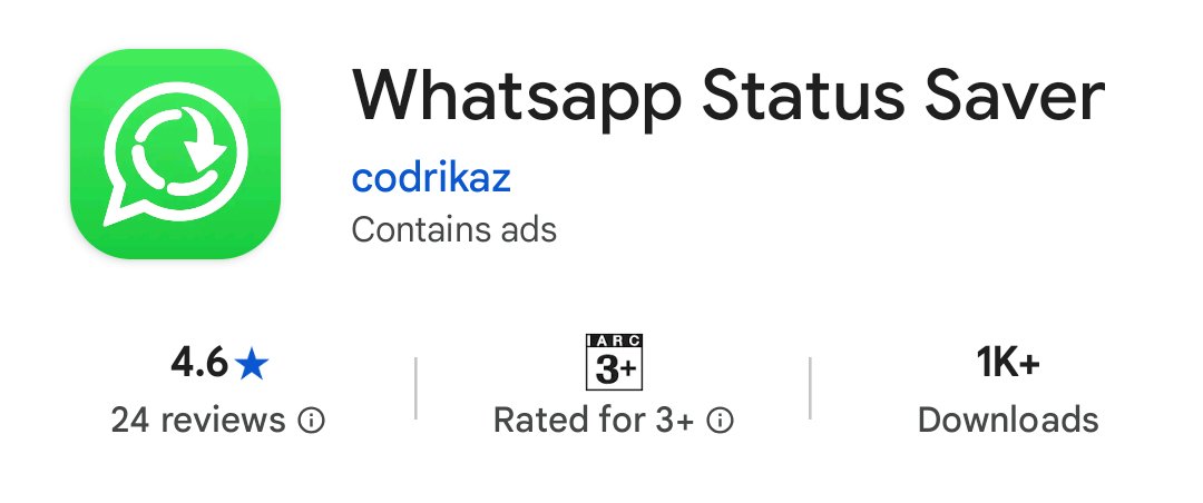 codrikaz's tweet image. Kisi ka bhi WhatsApp Status pasand aaya? Save karo fauran se! 👇
📲 Download Now: play.google.com/store/apps/det…

#StatusSaver #WhatsApp #Download