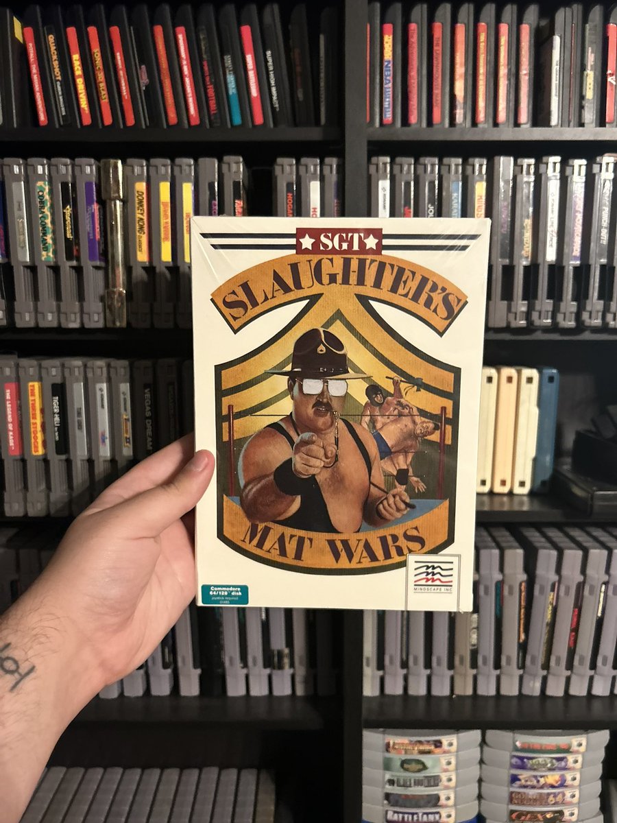 The_retro_pixl's tweet image. I got my first Commodore 64 game for the collection. This summer I’m going to a Comic Con to meet and see if Sgt. Slaughter himself will sign this game. 

#SgtSlaughter #Commodore64 #C64 #videogames #pcgames #WWF #SgtSlaughterMatWars #80s #retro