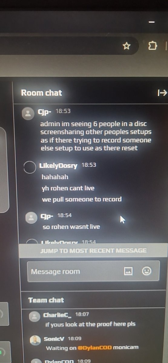 CjpBC's tweet photo. @KezCSM @FACEIT Yeah he didn't stream his moni cam it was somone else's stream and the moron admitted in the faceit chat https://t.co/7IKOGKge9S