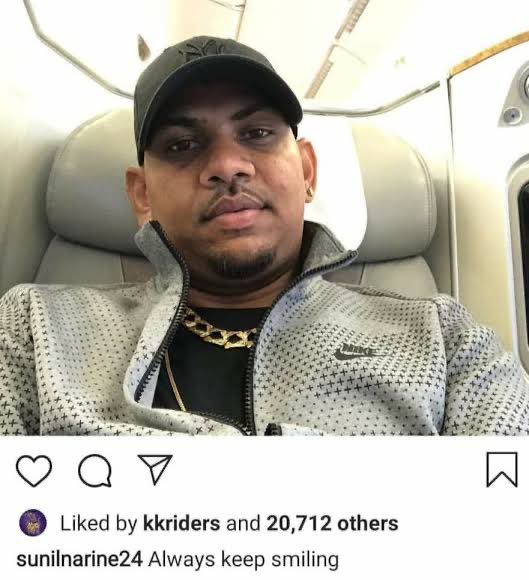 Sunil Narine after delivering the winning Super Over: