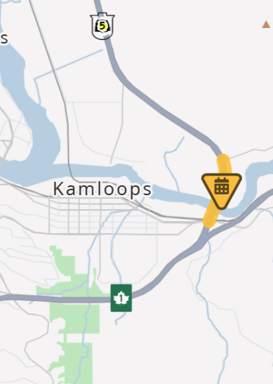 DriveBC's tweet image. 👷‍♂️👷‍♀️#BCHwy5 - pavement patching is planned between Battle St and Shuswap Rd from 27 April-2 May.
Use caution when passing the crews.
#Kamloops
ℹ️drivebc.ca/?type=event&amp;amp;id…