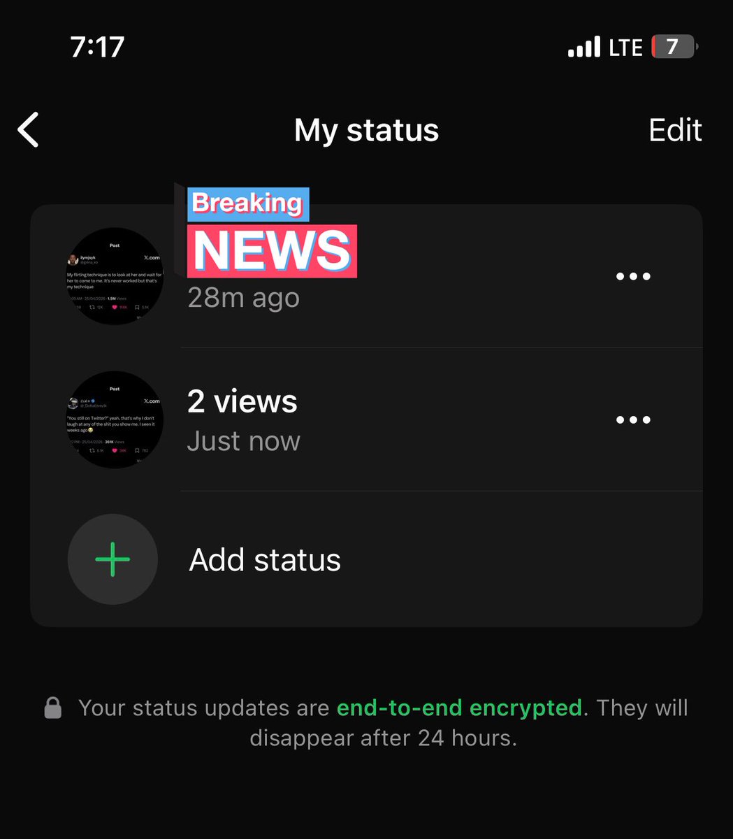 kayyfgs's tweet photo. Is there any way you can auto view someone’s status on WhatsApp?
Cause there’s this two of my contacts that views all my status uploads immediately it’s been uploaded https://t.co/DoD9Unf5OQ