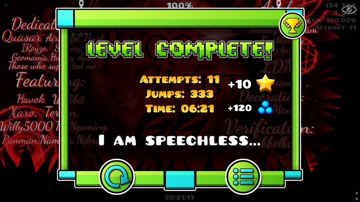 jwdckjabdw's tweet photo. Bloodlust 100%, 100th Extreme Demon, 5th Hardest y 8,031 attempts aprox GGGGGGGG

Para mi extreme demon n100 me quería pasar algo legendario, fue una mierda de experiencia, pero ya está, todavía no me lo creo xd https://t.co/QFVSSJLJ1O