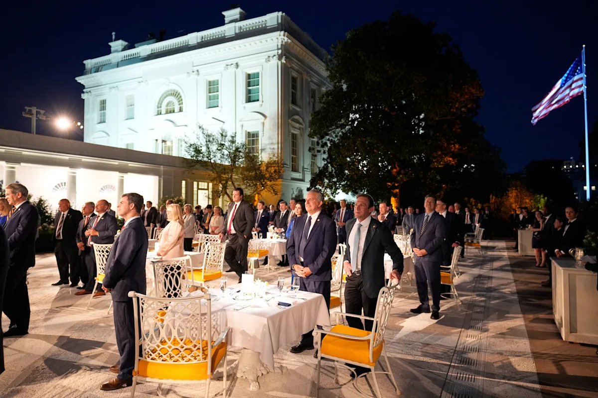 MichPolitiCat's tweet photo. ... The hate fueling left leading media is sending out the message that President Trump requesting a much needed Ballroom is just a vanity project yet failing to understand how dangerous it is holding State Dinners in open air or tent on the White House lawn. Behold, the ignorant the left. ...