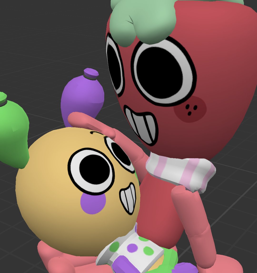 making self indulgent(?) render , they both have such a scary smile
