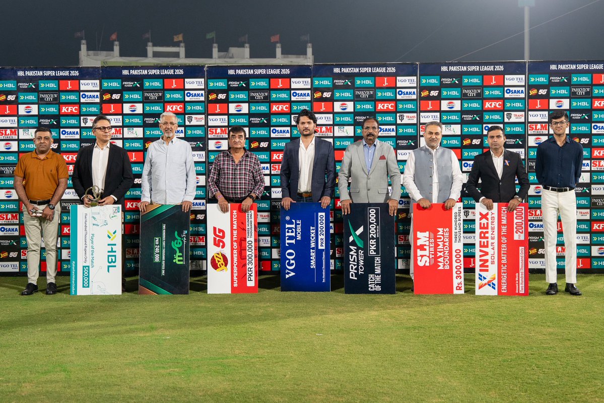 thePSLt20's tweet image. Glimpses from the post-match ceremony 📸

#HBLPSL11 | #NewEra | #IUvMS
