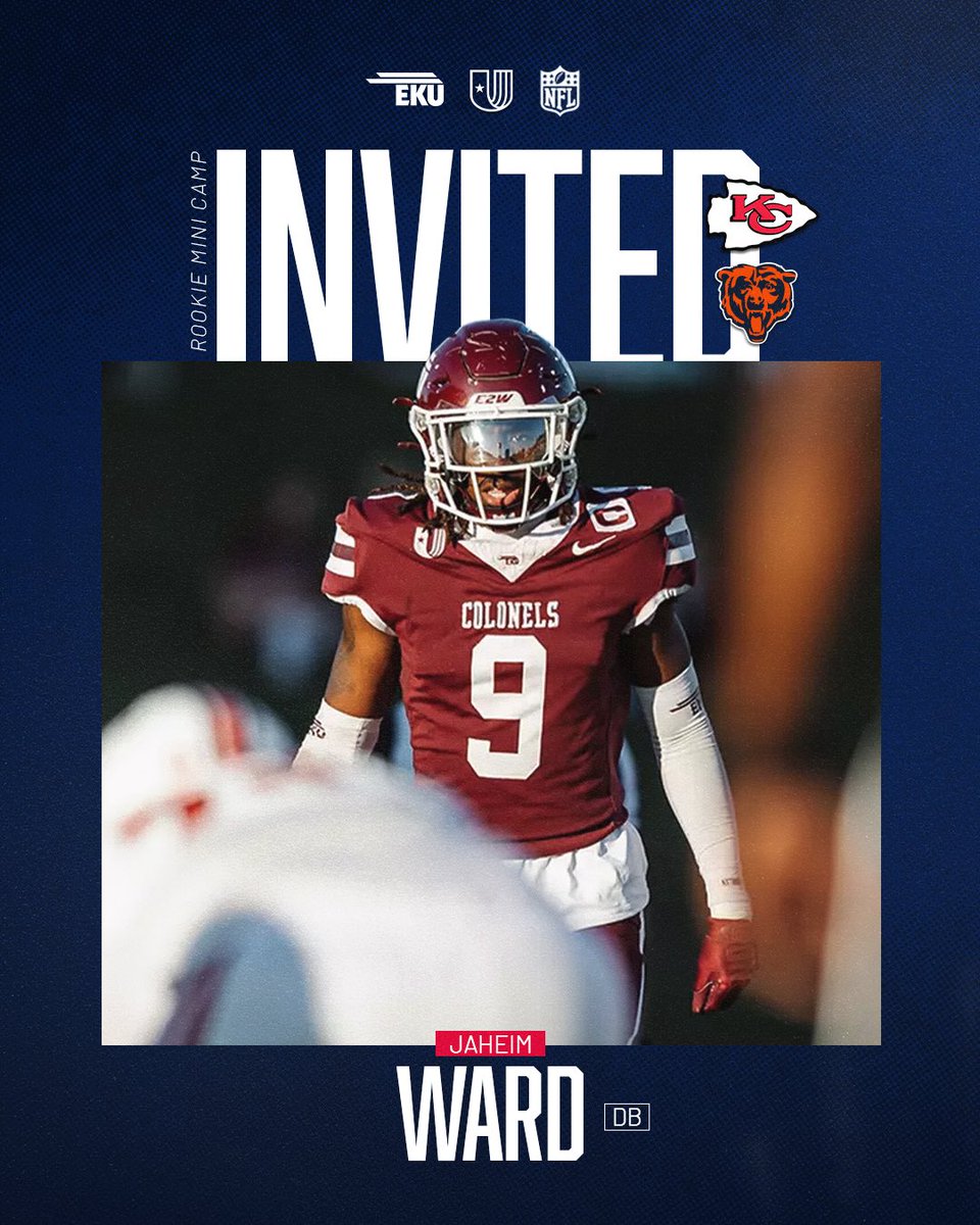 uacfootball's tweet photo. Time to shine 📩

@EKUFootball x @Chiefs x @ChicagoBears 

🔗 https://t.co/0yQB8edRfZ https://t.co/tD58Oh7YoS