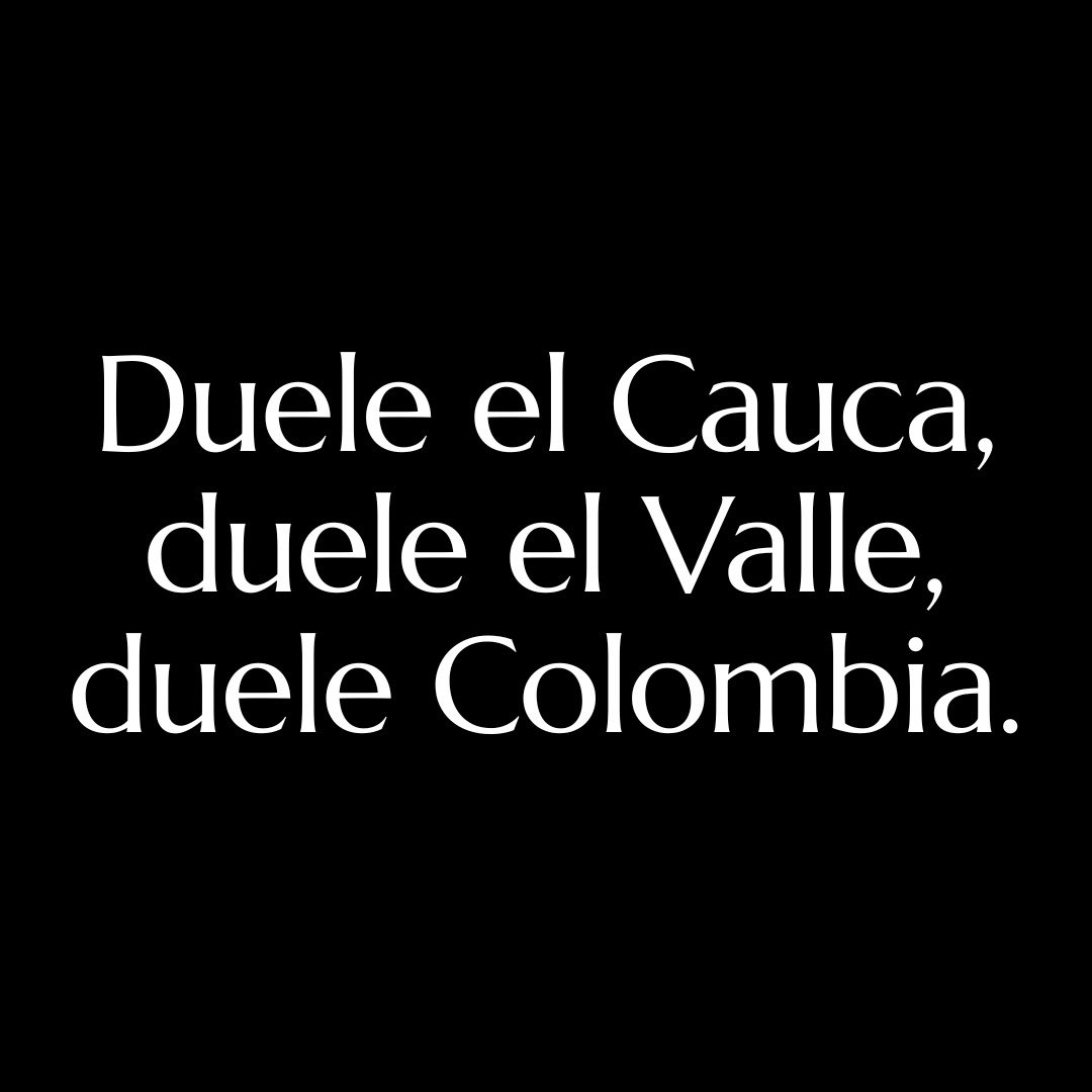 ⚫️ Duele el Cauca, duele el Valle, duele Colombia. 🇨🇴 No podemos normalizar que el terror sea el pan de cada día en nuestras regiones. Toda mi solidaridad con las familias que hoy lloran a sus seres queridos. Algo tiene que cambiar en la seguridad del país.