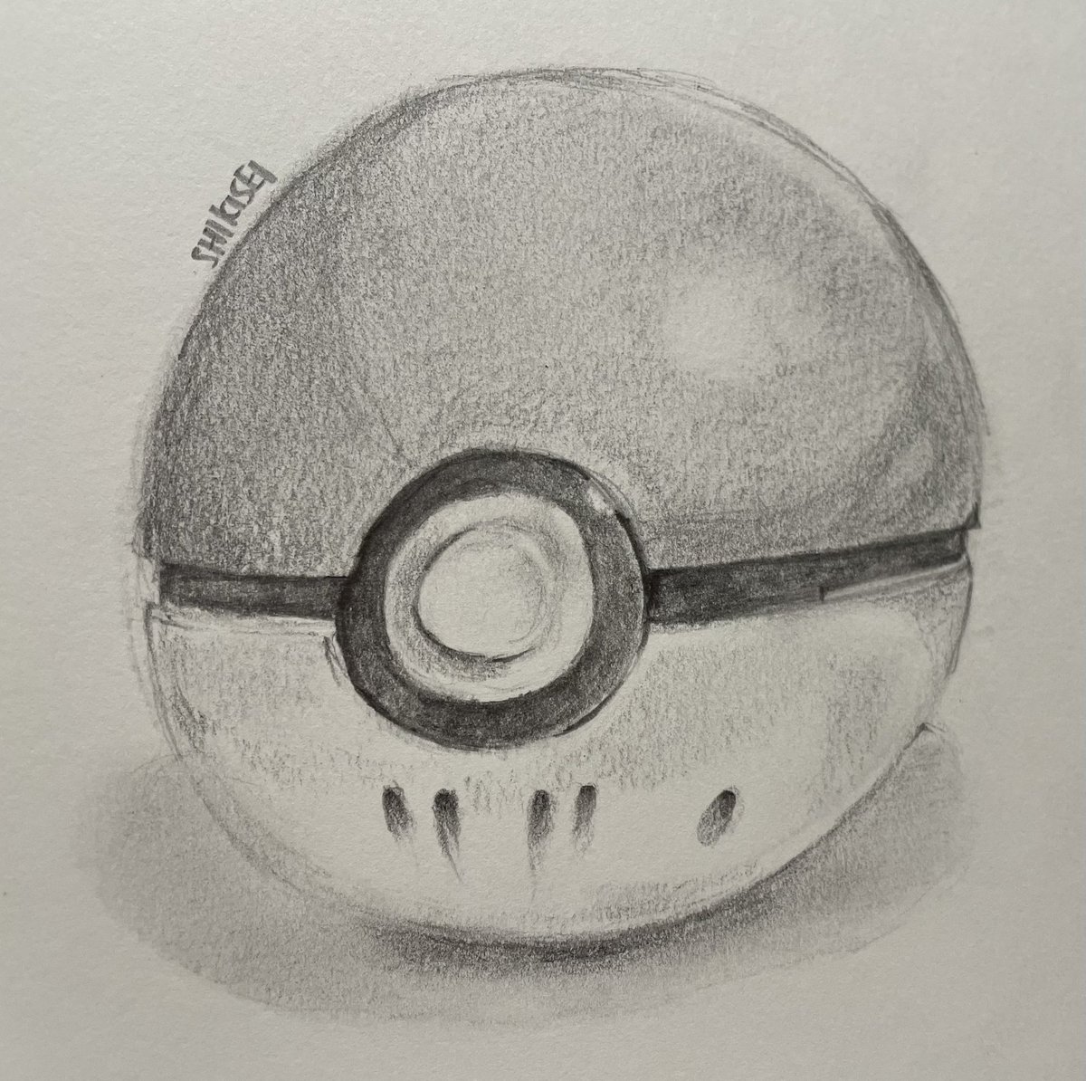 shikiseii's tweet image. Practiced traditional sketching with @reilativity today as a together activity 💕#sketch #traditionalart #pokeball #pokemon