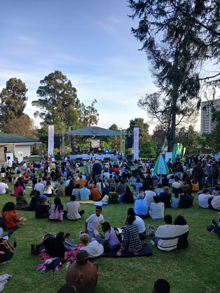 BelgiumAddis's tweet photo. What a beautiful day! 🌞🎉 Inspiring speeches, kids playing, and a mix of EU &amp; Ethiopian music celebrating 120 years of Ethiopia &amp; Belgium! 🇪🇹🇧🇪✨ Delicious Belgian waffles,Beer, food ice cream, and amazing photos from EU &amp; AU artists! 🍦🎶  #ETBE120 #CulturalCelebration https://t.co/4o020kJlbR